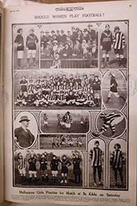 100yearswomen300x300.jpg An old newspaper article of women playing Aussie Rules - AFLW